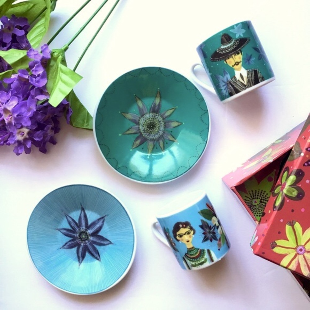 Fragonard Porcelain Faces of the World Demitasse Visages Du Monde Expresso Set